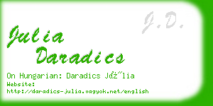 julia daradics business card